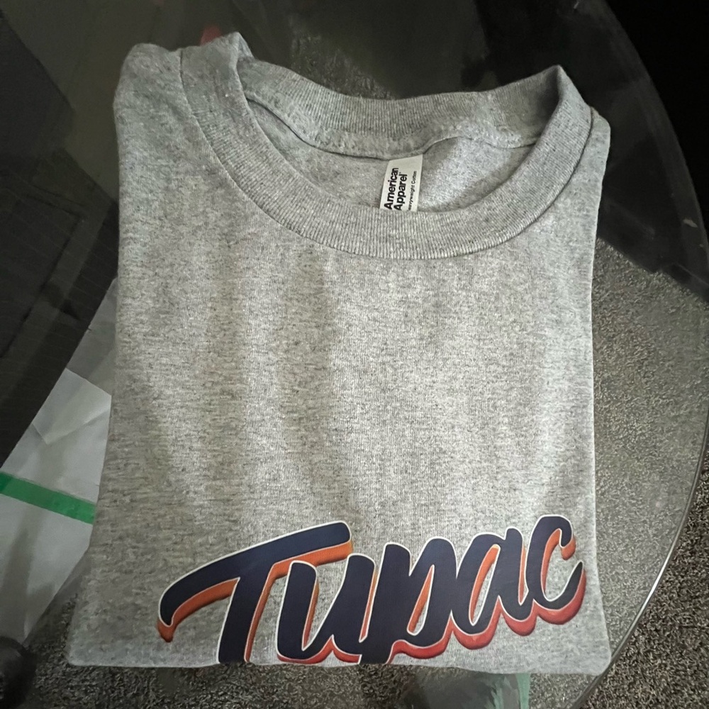 Gray Tupac Graphic T-Shirt